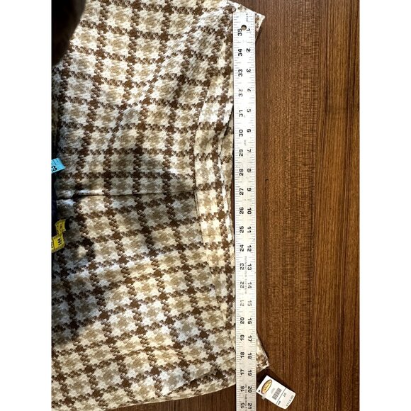 TALBOTS WOMEN'S HOUNDSTOOTH SLACKS SZ 20 DRESS PANTS BEIGE/WHITE/BROWN NEW - Picture 4 of 4